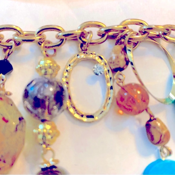 Women’s Statement Necklace Gold-tone Colorful Party Date Night Church Office - Picture 9 of 12